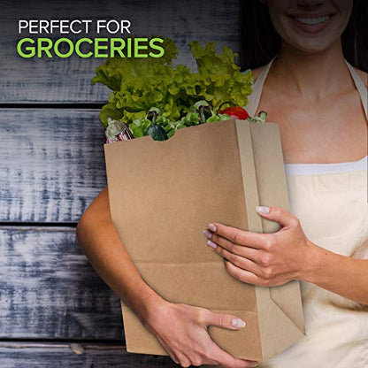 Stock Your Home 52 lb Kraft Brown Paper Bags (100 Count) – Bulk Large Grocery Bags for Shopping - size: 100 Count