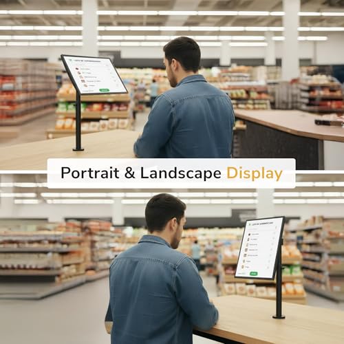 Mount-It! POS Monitor Mount for Retail Checkout & Reception Counters - Extra Tall Height Adjustable Pole with Secure Bolt-Down Base, VESA 75x75 & 100x100 Compatible - Fits 13–32” Monitors, 33 lbs - style: 20-32.3 Inches
