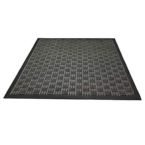 ULTRALUX Indoor Outdoor Rubber Scraper Door Mat, Non-Slip 24”x35” Dark Gray - size: 24” x 35”