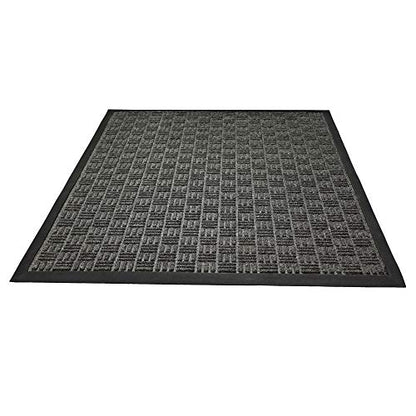 ULTRALUX Indoor Outdoor Rubber Scraper Door Mat, Non-Slip 24”x35” Dark Gray - size: 24” x 35”