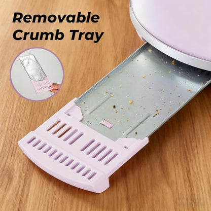 Roter Mond Toaster 2 Slice Touchscreen Stainless Steel, Light Purple - color: Pink