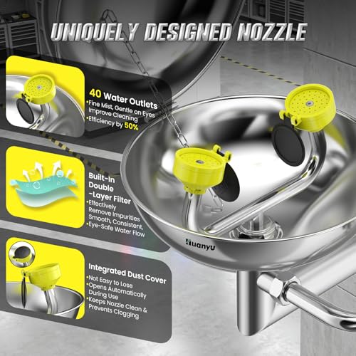 Huanyu Emergency Shower and Eye Wash Station OSHA Approved Eyewash Station - style: With Dust Cover