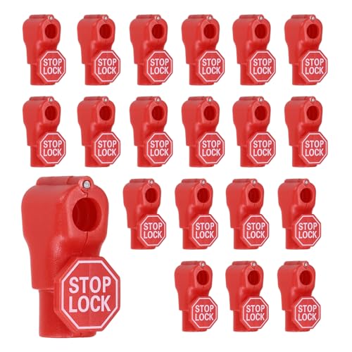 Peg Hook Locks PC Magnet Anti-Theft Pegboard 8mm Red 20Pcs - color: Red, size: 8mm