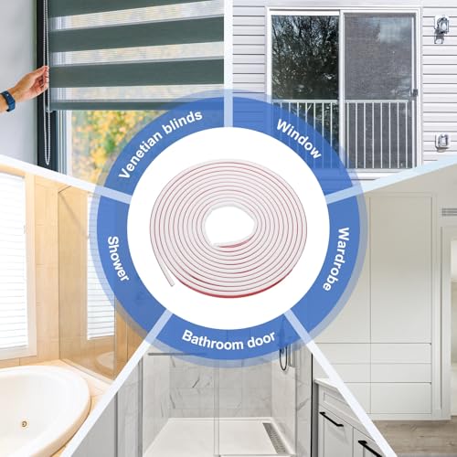 uxcell Weather Stripping Silicone Self-Adhesive White 18 ft 2Pcs - color: White, size: 18 ft