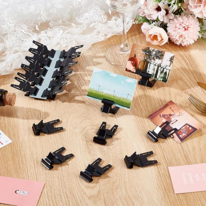 MAYJOYDIY 20 Pcs Black Pop Clip Sign Stand Holders Iron Sign Clips - color: Black