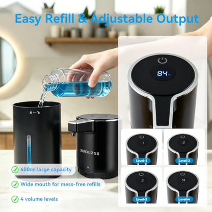 Touchless Automatic Electric Foam Soap Dispenser 2 Pack - color: Black 2pack, size: Foam