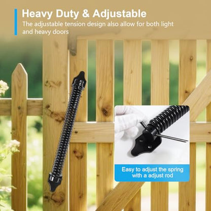 Gate Springs Self Closing Heavy Duty 14in Outdoor Gates Adjustable Tensioner Automatic Gate Closure - 1pack
