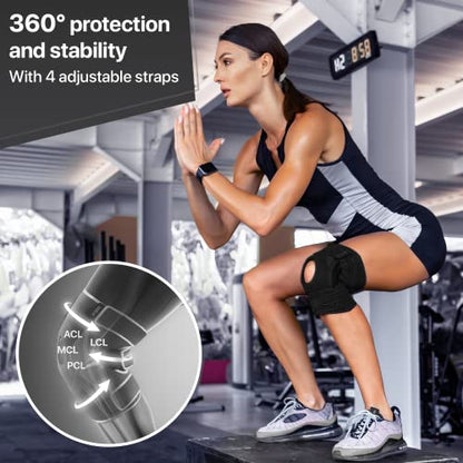 DR. BRACE ELITE Knee Brace with Side Stabilizers & Patella Gel Pads - color: Pluto, size: Medium