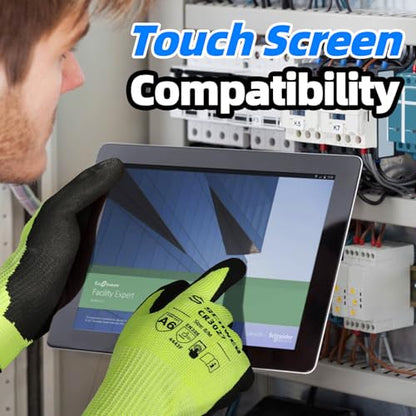 Schwer 2 Pairs Size L Cut Resistant Gloves ANSI A6 Cut Proof Work Glove+1 Pair ANSI A9 Cut & Level 5 Puncture Resistant Arm Sleeves