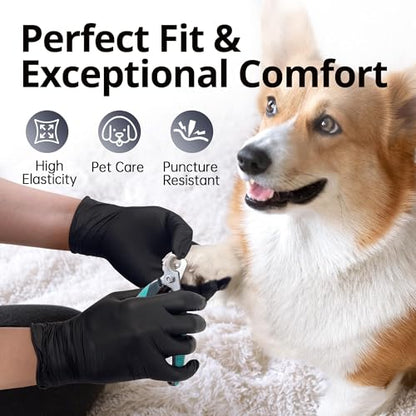 SwiftGrip Disposable Nitrile Exam Gloves, Black Nitrile Gloves Disposable Latex Free for Medical, Cooking & Esthetician - color: 02 Black (M, 100ct)
