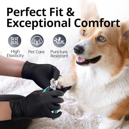 SwiftGrip Disposable Nitrile Exam Gloves, Black Nitrile Gloves Disposable Latex Free for Medical, Cooking & Esthetician - color: 03 Black (L, 100ct)