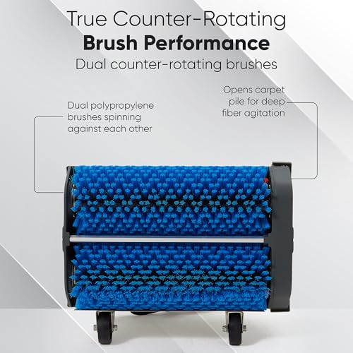 14" Counter-Rotating Brush (CRB) Carpet & Hard Floor Cleaning Machine – 450 RPM, Quiet 53 dBA, Compact 41 lb Commercial Scrubber – Ideal for Offices, Hotels & Small Spaces - size: 14"