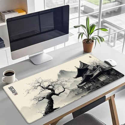 Gaming Large Mouse Pad 35.7x15.7inch,Japanese Desk Mat Pad for Keyboard and Mouse, Gaming Mousepad, Keyboard Mat Pads with Non-Slip Rubber Base,Waterproof Computer Mat Office Home Desktop Protection - color: cloud-kissed towers