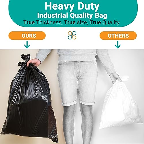 PlasticMill Contractor Bags Heavy Duty, 100-Gallon, Black, 10-Count - color: Black