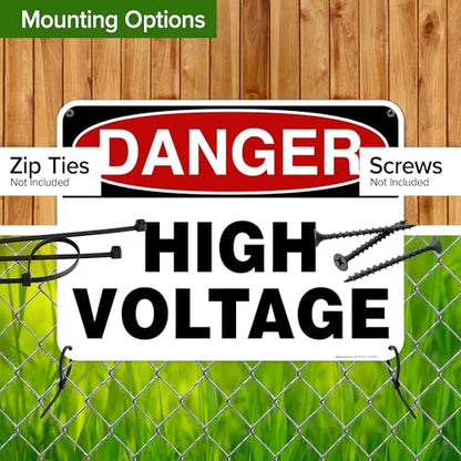 Danger High Voltage Sign, 18x24 Inches, 55 mil thick HDPE (high density - size: 18x24 - Polyethylene