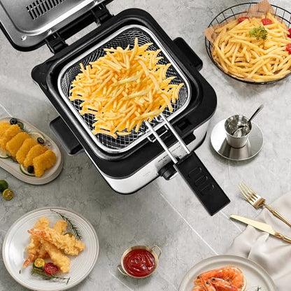 SUSTEAS Deep Fryer with Basket, 1.35Qt Electric Deep Fryer for Home Use - size: 1.5L