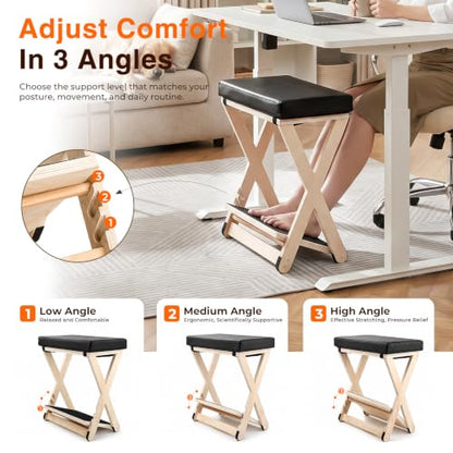 Adjustable Foot Rest Under Desk with 3 Tilt Angles