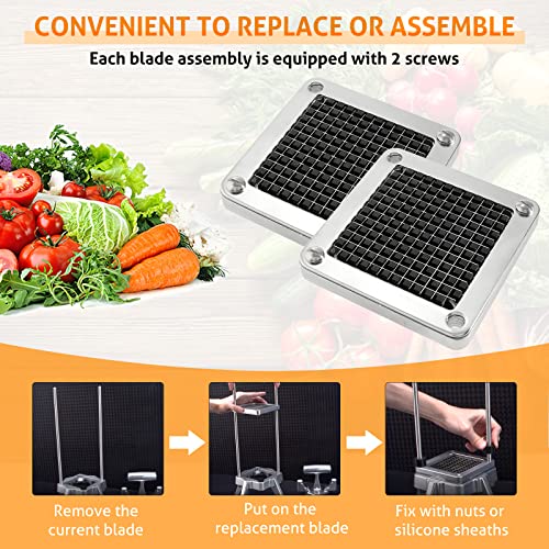WICHEMI Chopper Blade 1/4" Inch Commercial Vegetable Dicer Blades, 2 Pack - size: 1/4" x2