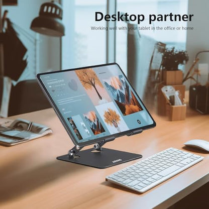 Aoviho Tablet Stand for Desk,Adjustable Tablet Holder,Black - color: Black