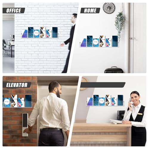 6 Pack Acrylic Wall Mount Brochure Holder, Clear Magazine Rack for Office