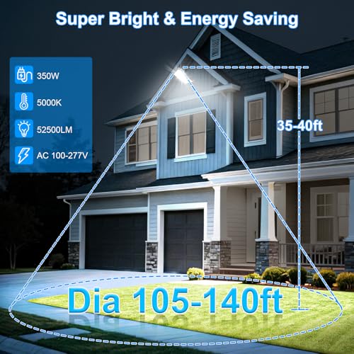 350W LED Parking Lot Lights Outdoor Trunnion Mount 5000K 3Pack - size: 350W/Trunnion/3PC