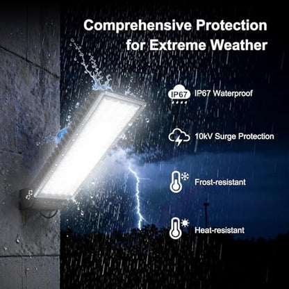 Kekeou 100W Dusk to Dawn LED Flood Light with Remote, 6500K Security Lights - size: 100W-Arm