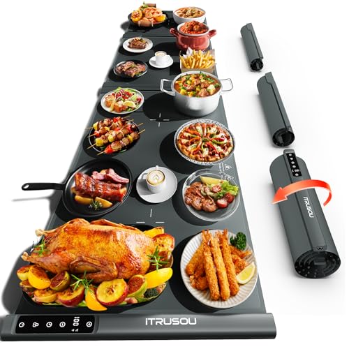 iTRUSOU Expandable Food Warming Mat – 54"x16" Custom Sizes Warming Mat - color: Dark gray - ABC, size: 54"x16" - ABC