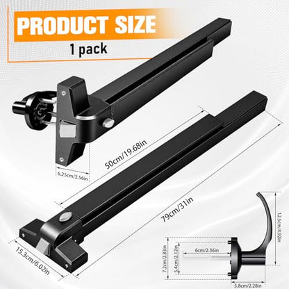 Zonon 1 Set 31" Commercial Door Push Bar with Lever Handle, Black - color: Black, size: 31"