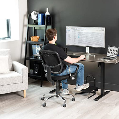 VIVO Black Ergonomic Height Adjustable Foot Rest Platform, STAND-FT01 - color: Black