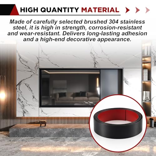 1 Pack 4 x 240 Inch Stainless Steel Kick Plate, Black - color: Black, size: 4 x 240 Inch