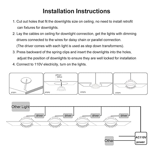 3 Inch LED Recessed Lighting, Dimmable Downlight 5W (40W Halogen Equivalent), CRI 80, 4000K Natural White Ceiling Light with LED Driver (1 Pack) - color: 4000k (Natural White), size: Black-3Inch-1Pack