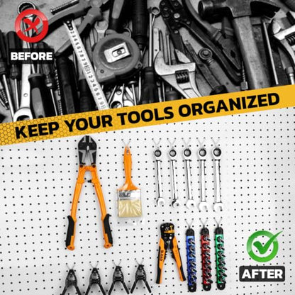 ELEAD 90-Piece Pegboard Hooks J-Hook, Silver J Hooks for Pegboard, Fits 1/8” & 3/16” Pegboards, Heavy Duty Peg Board Hooks for Hanging Keys, Retail Items & Small Tools - style: Silver J Hooks 90-Piece