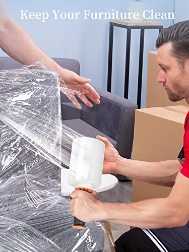 JARLINK 5" x 1000' Stretch Wrap, Shrink Pallet Film W/Handles, 4 Pack - size: 5 inches x 1000 feet