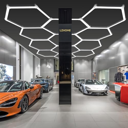LZHOME Hexagon 5000K LED Garage Lights: 25 Pack Updated 1.31-inch Wider Size,26300LM Super Bright Hex Lighting Ceiling LED Shop Light for Garage, Car Detailing, Workshop, Warehouse, Gym, Basement - size: 5 HEX
