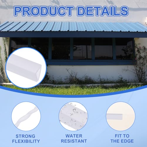 YOKIVE Clear Rubber U Channel Edge Trim, Silicone Door Seal Strip 1/4" Slot Fit for 7/32"-9/32" Edge | Metal Edge Guard Protector Great for Plywood, Glass, Sheet Metal (10-Feet)
