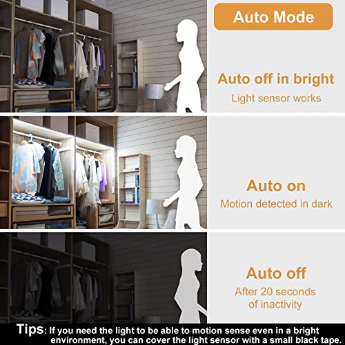 WOBANE Motion Sensor Stair Strip Lights,Rechargeable LED Closet Light,White - color: White, size: 2*6.56ft White