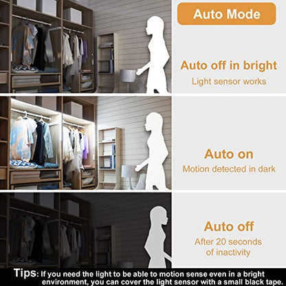 WOBANE Motion Sensor Stair Strip Lights,Rechargeable LED Closet Light,White - color: White, size: 2*6.56ft White