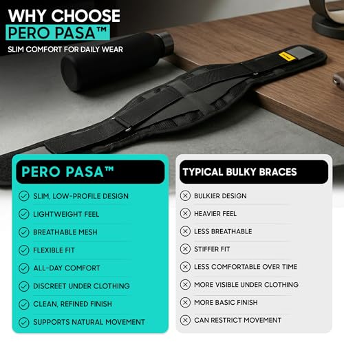 Lower Back Brace for Women and Men, Adjustable Back Brace with Back Support Belt and Back Support Brace, Slim Breathable Lumbar Support for Daily Stability, Back Braces L/XL(Waist:42''-52'')