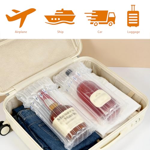 Whiskey Bottle Travel Protector Bags, Conilly Inflatable Air Column Packaging Bubble Bag with Free Inflator Pump, Reusable Whiskey Bottle Protector, Safe Choice for Whiskey Transportation (10)