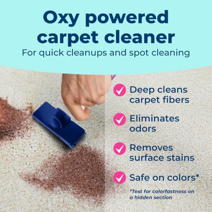 Carbona 2-in-1 Oxy-Powered Carpet Cleaner (13.5 Fl Oz), Spot Cleaner with Dual Sponge & Bristle Applicator for Targeted Cleaning, Fast Formula - size: 13.5 Fl Oz