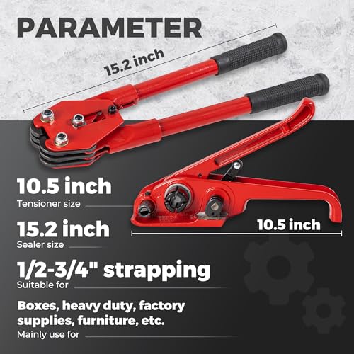 Pallet Banding Strapping Kit, Packaging with Green 5/8" x 1000 Ft PET Strap