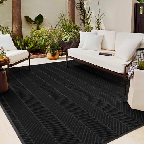 Front Door Mat Indoor Outdoor Entrance, 4' x12' Heavy Duty Doormat Entryway - color: Black, size: 12' x 4' (Rectangular)
