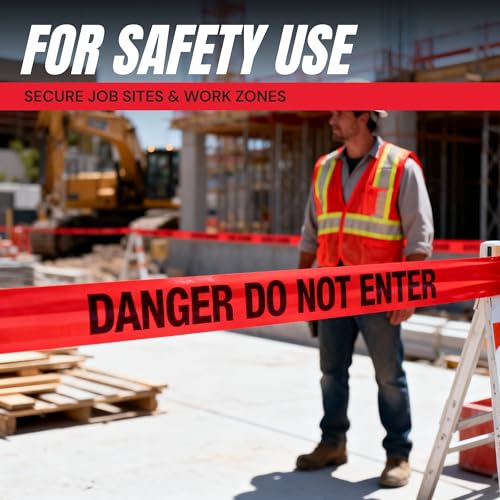 Halloween Decoration Danger Do Not Enter Tape 2 Pack, 3 in x 1000 ft - size: 2 Pack, style: Danger Do Not Enter