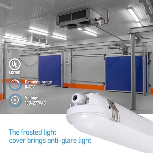 LEONLITE 4-Pack 4FT 3CCT LED Vapor Tight Light Fixture, 70W/60W/50W