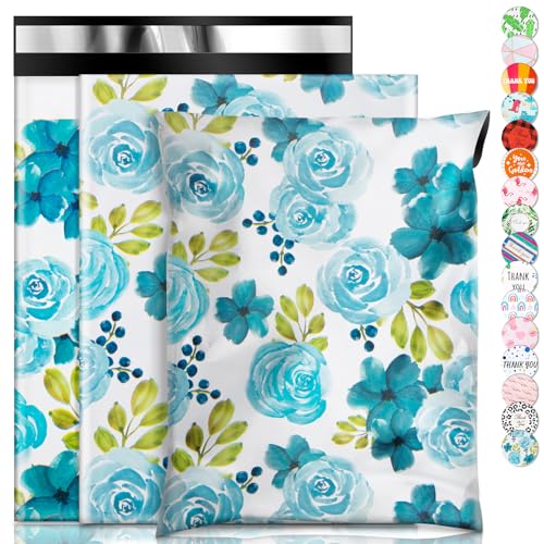 Oududianzi Poly Mailers 10x13, 100PCS Shipping Bags, Mailers Poly Bags, Mailing Envelopes Bags, Polymailer Packaging Bags for Small Business - Blue Rose - color: Blue Rose, size: 10x13 - 100Pack
