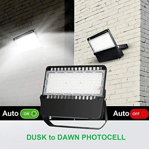 ledmo LED Flood Light Outdoor Fixture with Dusk to Dawn 36000LM 3 Pack - size: Standard/240-Photocell-3