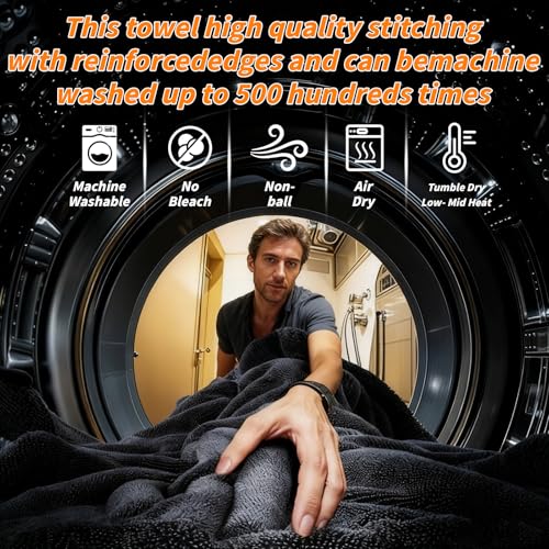 8 Pack Microfiber Car Towels, 36" x 24" Microfiber Cleaning Cloth, 600 GSM - color: Gray, size: 36x24in- 8 Pack
