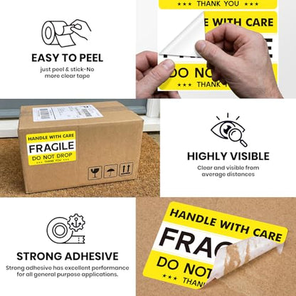 120 PCS 6" X 4" Fragile Shipping Stickers Do Not Drop Labels - style: Style One