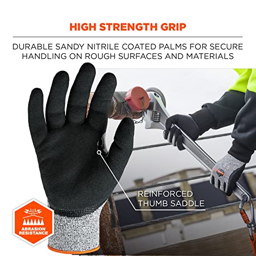 Nitrile Coated Work Gloves, Cut Resistant Level A3, Grip For Wet or Dry Enviroments, Ergodyne ProFlex - size: 1 Count (Pack of 2)