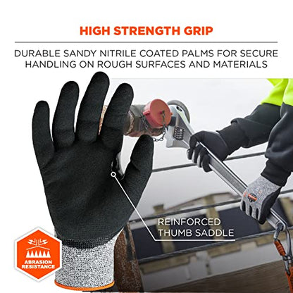 Nitrile Coated Work Gloves, Cut Resistant Level A3, Grip For Wet or Dry Enviroments, Ergodyne ProFlex - size: 1 Count (Pack of 2)